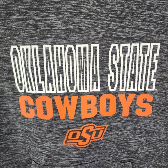 Men's Heather Gray Oklahoma State Cowboys Hooded Sweatshirt Colosseum Size L - Picture 6 of 12